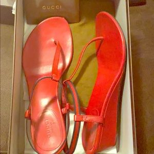 Classic Red Gucci Aeria Wedges